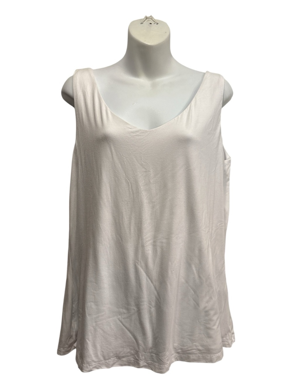 Classic V-Neck Sleeveless Tank Top - White.  Size XL